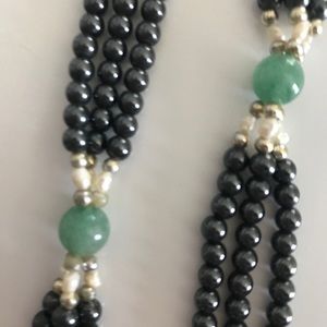 JADE & Hematite Vintage Necklace